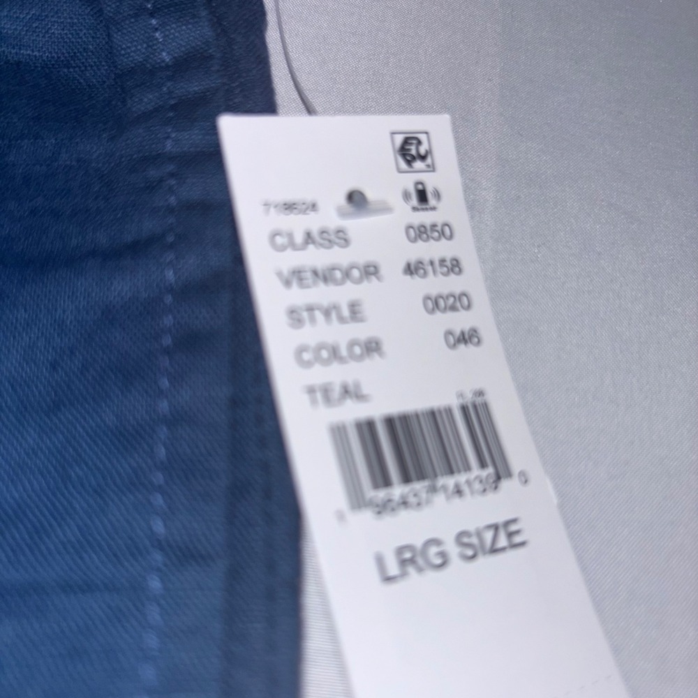 NWT PacSun Womens Large Blue Cotton Linen Blend Casual Wide Leg Pants - Picture 5 of 9